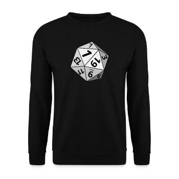 Rollenspiel Würfel Pech Roleplay Würfeln Geschenk - Unisex Pullover - Schwarz - Vorne - Alina (178cm) & Michal (187cm)