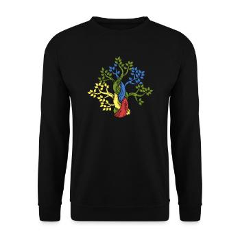 Tree forest oak beech nature lover gift - Unisex Sweatshirt - black - Front - Alina (178cm) & Michal (187cm)