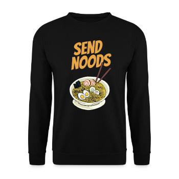 Send Noods Ramen Pasta Instant Soup Gift - Unisex Sweatshirt - black - Front - Alina (178cm) & Michal (187cm)