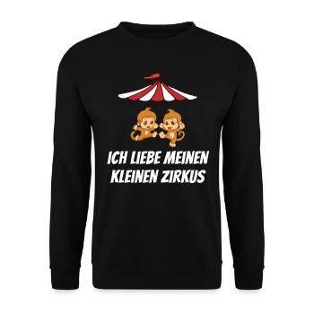 Kleienr circus monkey feather monkey dance gift - Unisex Sweatshirt - black - Front - Alina (178cm) & Michal (187cm)