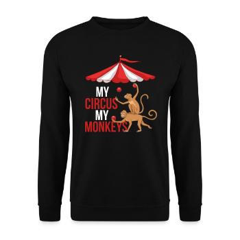 Circus monkey monkey feather monkey dance gift - Unisex Sweatshirt - black - Front - Alina (178cm) & Michal (187cm)
