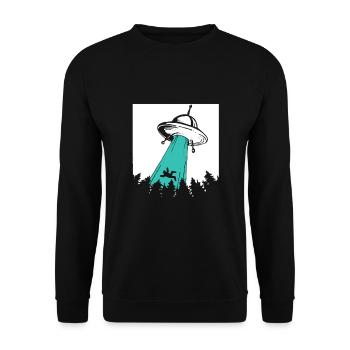 Cadeau de vaisseau spatial extraterrestre UFO - Sweat-shirt Unisexe - noir - Devant - Alina (178cm) & Michal (187cm)