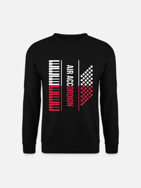 Air Accordion Luft Akkordeon Instrument Geschenk - Unisex Pullover - Schwarz