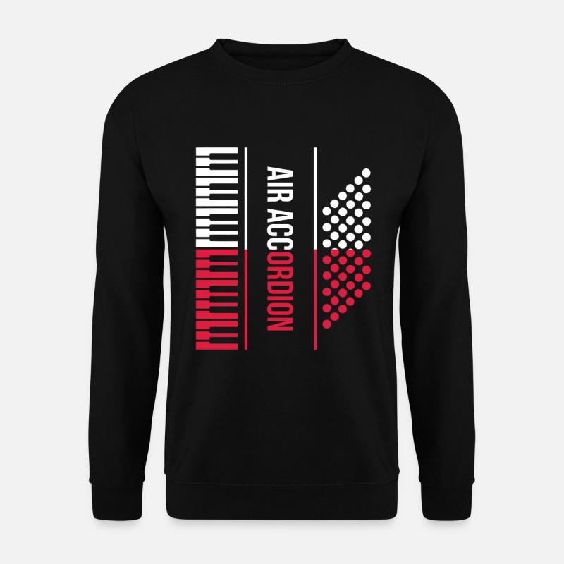 Air Accordion Luft Akkordeon Instrument Geschenk - Unisex Pullover - Schwarz