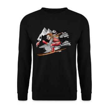 Faire du ski dans les montagnes - Sweat-shirt Unisexe - noir - Devant - Alina (178cm) & Michal (187cm)