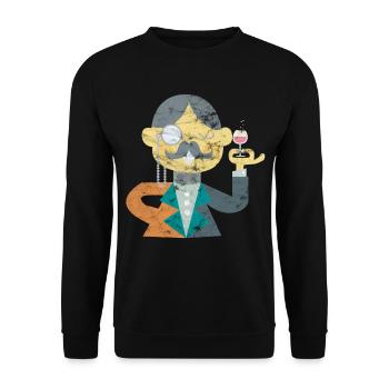 Art gentleman with monocle and beard gift - Unisex Sweatshirt - black - Front - Alina (178cm) & Michal (187cm)