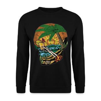 Mort sur le crâne de plage cadeau - Sweat-shirt Unisexe - noir - Devant - Alina (178cm) & Michal (187cm)