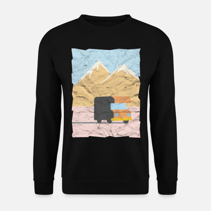 RV Wohnwagen vor Bergen Freiheit Geschenk - Unisex Pullover - Schwarz