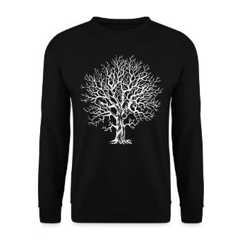 Tree forest oak beech nature lover gift - Unisex Sweatshirt - black - Front - Alina (178cm) & Michal (187cm)