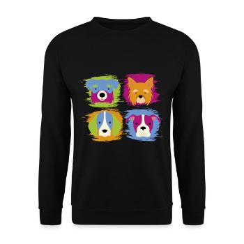 Hund und Hunde Tier - Unisex Pullover - Schwarz - Vorne - Alina (178cm) & Michal (187cm)