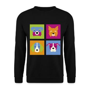 Hund und Hunde - Unisex Pullover - Schwarz - Vorne - Alina (178cm) & Michal (187cm)