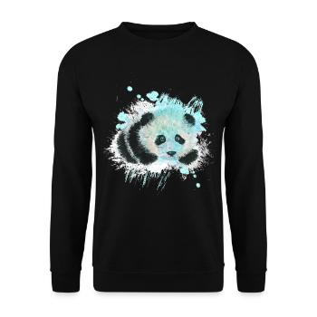 panda Tier - Unisex Pullover - Schwarz - Vorne - Alina (178cm) & Michal (187cm)