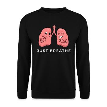 Lunge Lungenflügel Anatomie Atmen Atmung Geschenk - Unisex Pullover - Schwarz - Vorne - Alina (178cm) & Michal (187cm)