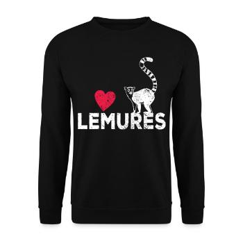 Lémurien - Sweat-shirt Unisexe - noir - Devant - Alina (178cm) & Michal (187cm)