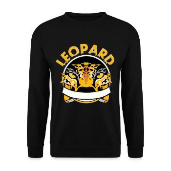 leopard - Unisex Pullover - Schwarz - Vorne - Alina (178cm) & Michal (187cm)