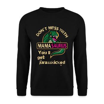 Dinosaur T-Shirt - Unisex Sweatshirt - black - Front - Alina (178cm) & Michal (187cm)