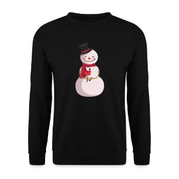Sweet snowman flower winter laugh gift idea - Unisex Sweatshirt - black - Front - Alina (178cm) & Michal (187cm)