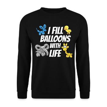Ballon animaux artiste anniversaire anniversaire cadeau - Sweat-shirt Unisexe - noir - Devant - Alina (178cm) & Michal (187cm)