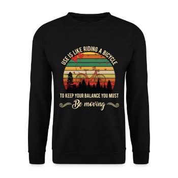 Fahrradfahren Fahrrad - Unisex Pullover - Schwarz - Vorne - Alina (178cm) & Michal (187cm)