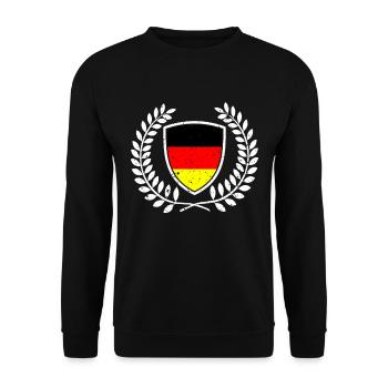 Germany german flag emblem wreath sport fan - Unisex Sweatshirt - black - Front - Alina (178cm) & Michal (187cm)