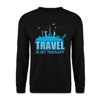 to travel - Unisex Sweatshirt - black - Front - Alina (178cm) & Michal (187cm)