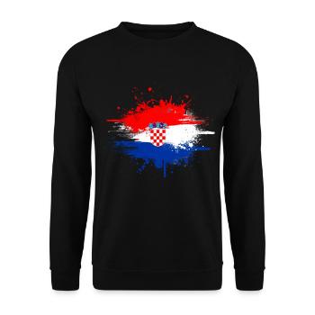 Croatia - Unisex Sweatshirt - black - Front - Alina (178cm) & Michal (187cm)