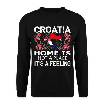 Kroatien - Unisex Pullover - Schwarz - Vorne - Alina (178cm) & Michal (187cm)