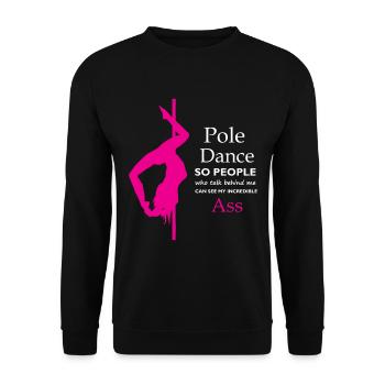 This Is My Pole Dancing Tshirt Design Who talk - Unisex Sweatshirt - black - Front - Alina (178cm) & Michal (187cm)
