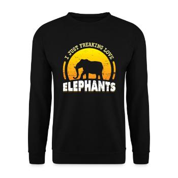 éléphants - Sweat-shirt Unisexe - noir - Devant - Alina (178cm) & Michal (187cm)