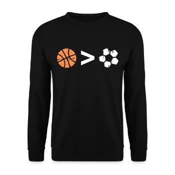 Basket-ball > mieux que le sport de football cadeau - Sweat-shirt Unisexe - noir - Devant - Alina (178cm) & Michal (187cm)