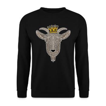 Coole Ziege Goldene Krone - Unisex Pullover - Schwarz - Vorne - Alina (178cm) & Michal (187cm)