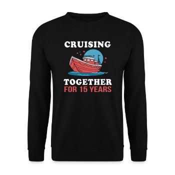 15 Jahre Hochzeitstag 15 Jähriges Festtag Geschenk - Unisex Pullover - Schwarz - Vorne - Alina (178cm) & Michal (187cm)