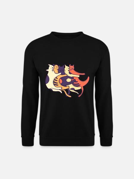 Cool funny happy hugging smooching cat present - Sweat-shirt Unisexe - noir