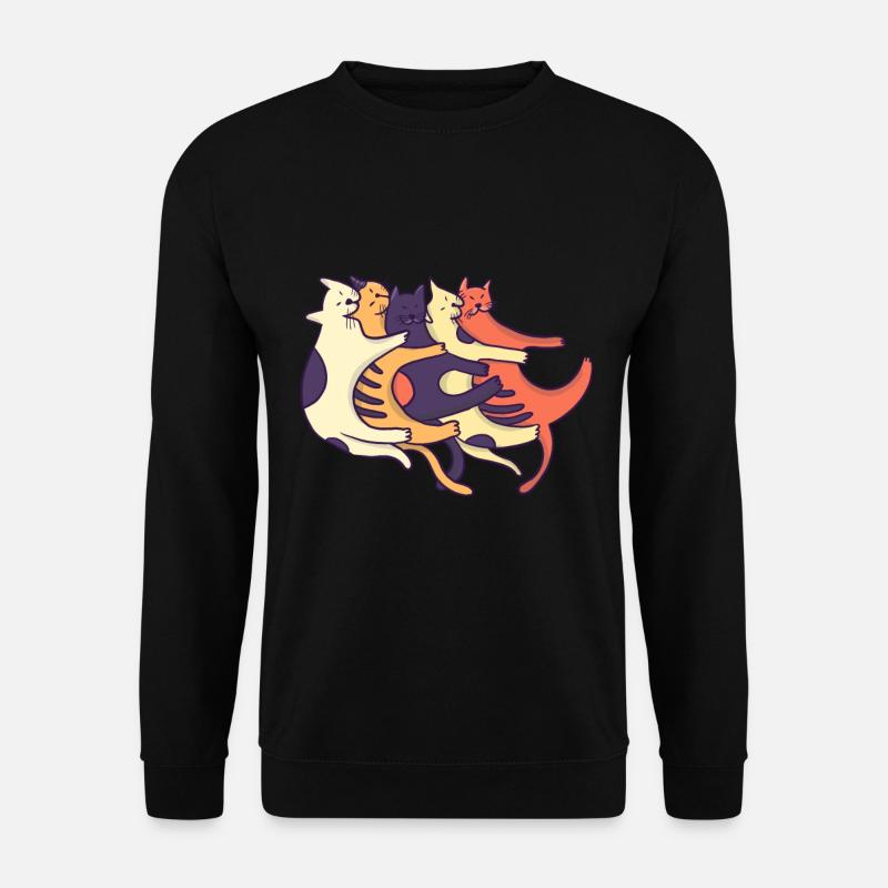 Cool funny happy hugging smooching cat present - Sweat-shirt Unisexe - noir
