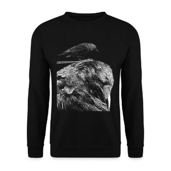 raven - Unisex Sweatshirt - black - Front - Alina (178cm) & Michal (187cm)