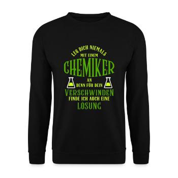 Chemie Chemiker Lösung lustig nerds geeks Spruch - Unisex Pullover - Schwarz - Vorne - Alina (178cm) & Michal (187cm)