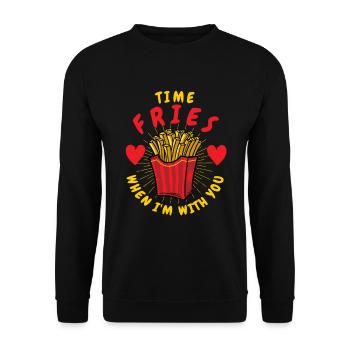 Pommes Frites - Unisex Pullover - Schwarz - Vorne - Alina (178cm) & Michal (187cm)