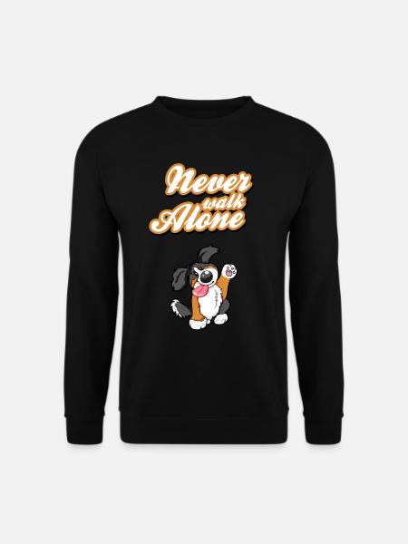 Never Walk Alone Berner Sennenhund Hund Geschenk - Unisex Pullover - Schwarz