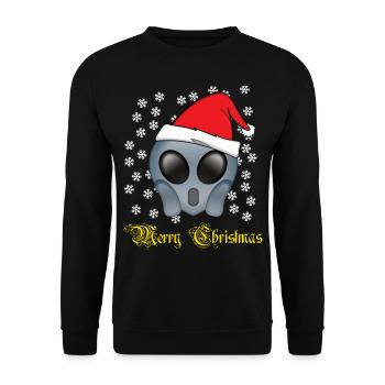 Christmas Alien Merry Christmas Gift - Unisex Sweatshirt - black - Front - Alina (178cm) & Michal (187cm)