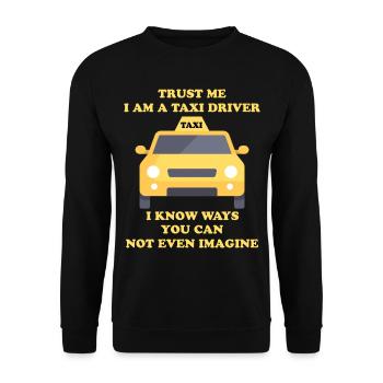 Chauffeur de taxi - Taxi - Sweat-shirt Unisexe - noir - Devant - Alina (178cm) & Michal (187cm)
