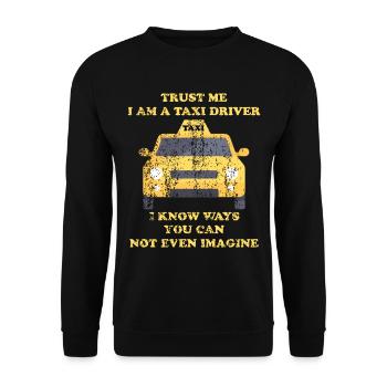Chauffeur de taxi - Taxi - Sweat-shirt Unisexe - noir - Devant - Alina (178cm) & Michal (187cm)