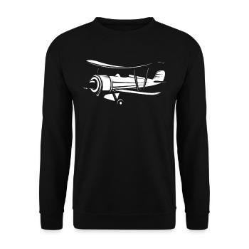 Waco 10 Flugzeug Geschenk - Unisex Pullover - Schwarz - Vorne - Alina (178cm) & Michal (187cm)