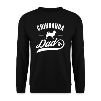 Cool Chihuahua Dad Hund Besitzer vorhanden - Unisex Pullover - Schwarz - Vorne - Alina (178cm) & Michal (187cm)