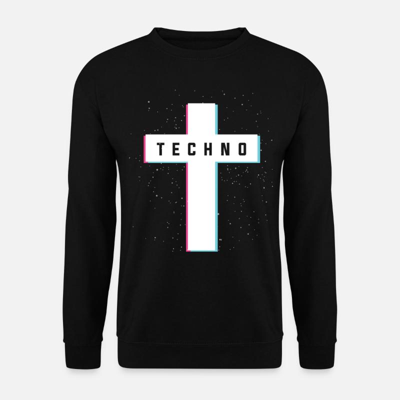 Techno Cross Rave 3D - Unisex Sweatshirt - black