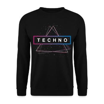 Techno triangle rave - Unisex Sweatshirt - black - Front - Alina (178cm) & Michal (187cm)