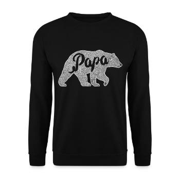 papa ours papa cadeau - Sweat-shirt Unisexe - noir - Devant - Alina (178cm) & Michal (187cm)