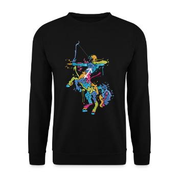 ZODIAC SIGN SAGITTARIUS Birthday Gift Zodiac - Unisex Sweatshirt - black - Front - Alina (178cm) & Michal (187cm)