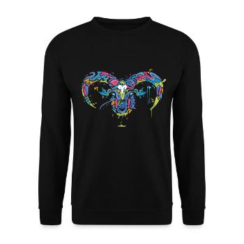 ZODIAC SIGN Aries SHIRT Zodiac sign gift - Unisex Sweatshirt - black - Front - Alina (178cm) & Michal (187cm)
