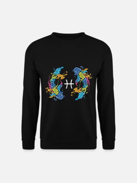 STERNZEICHEN Fisch SHIRT Zodiac Zeichen Geschenk - Unisex Pullover - Schwarz