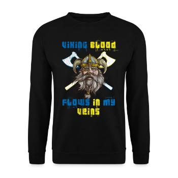 Viking Suédois Suédois cadeau de sang vikings - Sweat-shirt Unisexe - noir - Devant - Alina (178cm) & Michal (187cm)